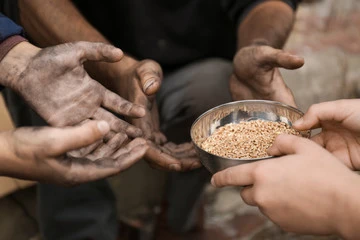 Children receiving nutritious meals